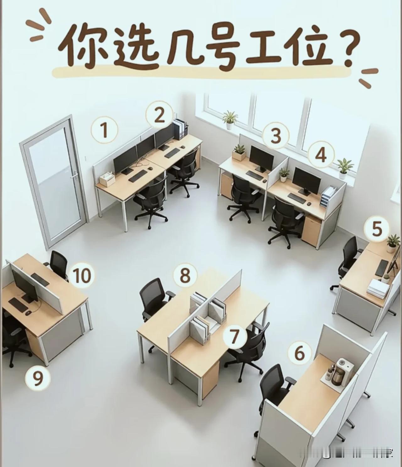 办公室选工位也是一门学问！10个工位你会挑几号？！办公室工位看似只是坐哪里