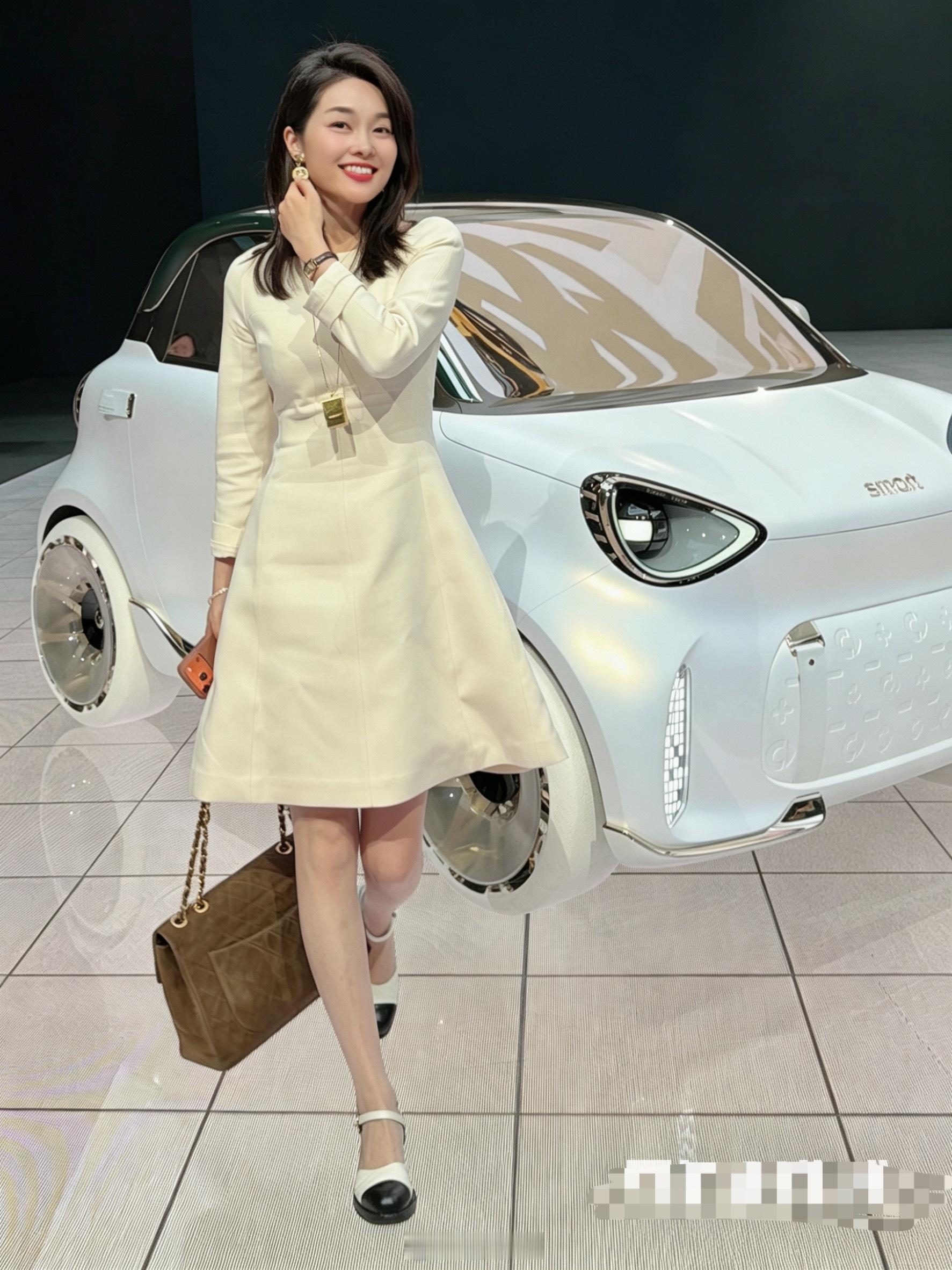 smartfortwo概念车旁一直很多人在拍，那就找豆包。第一次指令：帮我