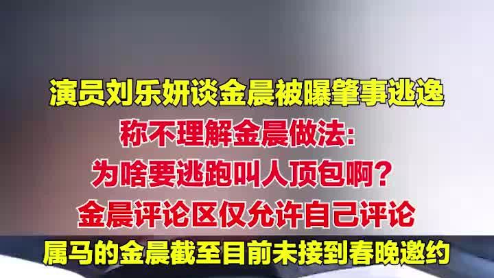 刘乐妍直击金晨肇事逃逸事件:为何逃跑叫人顶包?