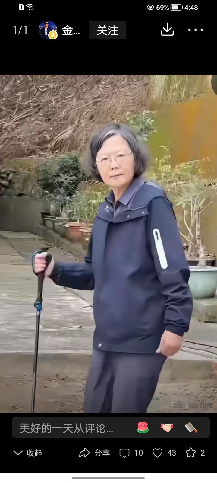 台独没独成，蔡英文自己倒先了独子。看到71岁的蔡英文，老态龙钟，一身萎靡不振的