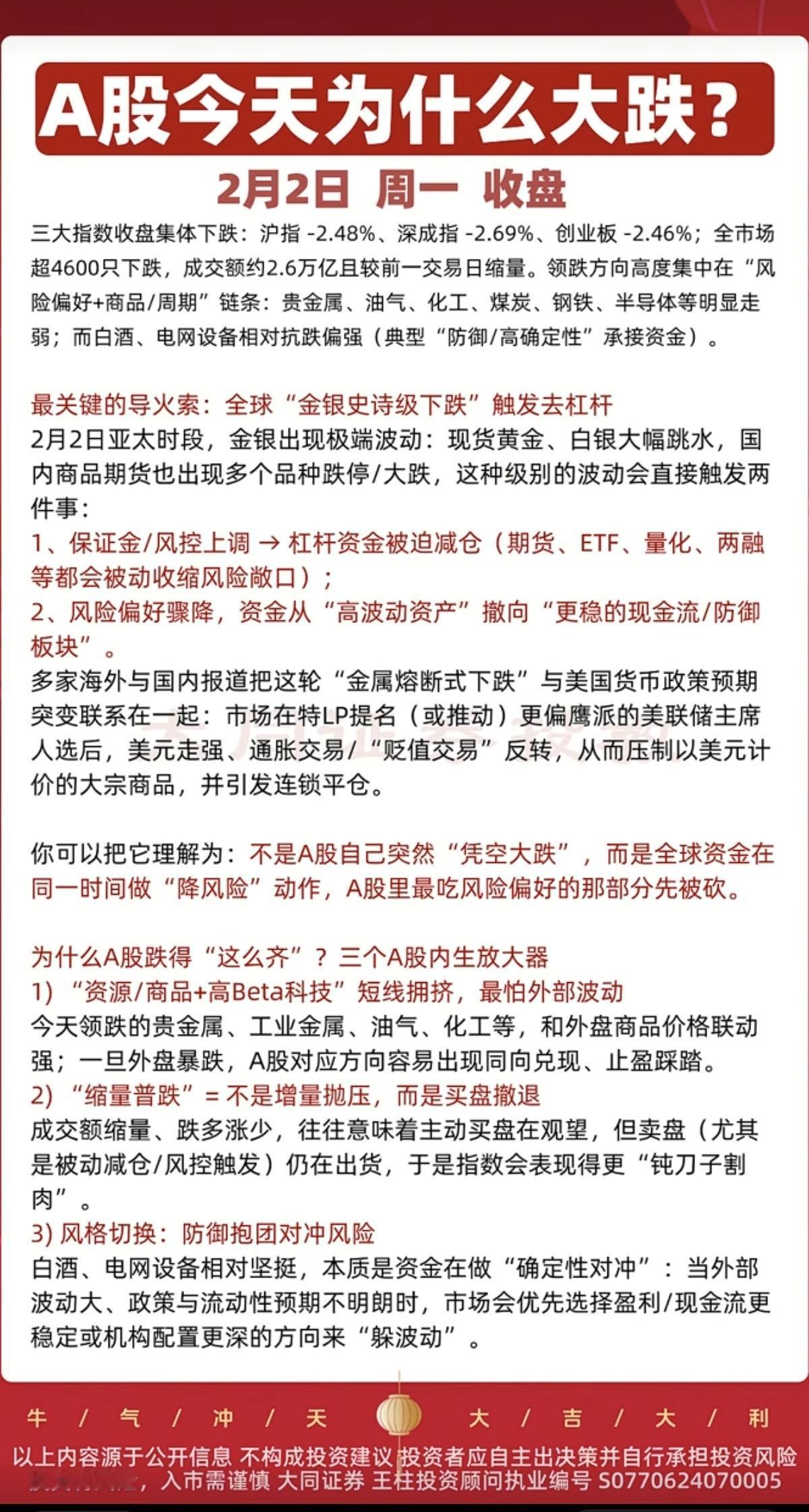 A股今天为什么大跌？！这篇文章值得一看！外围亚太地区股市也是下跌的！明天看
