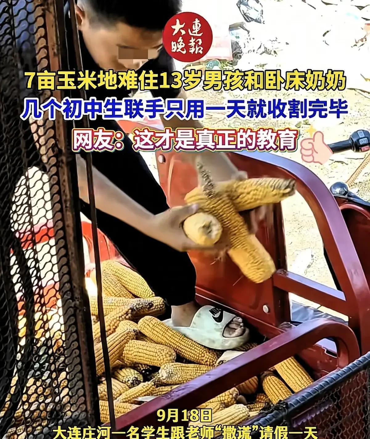 辽宁庄河那边出了件暖心事儿！一个13岁的小男孩李广银，家里就他和奶奶相依为命，奶