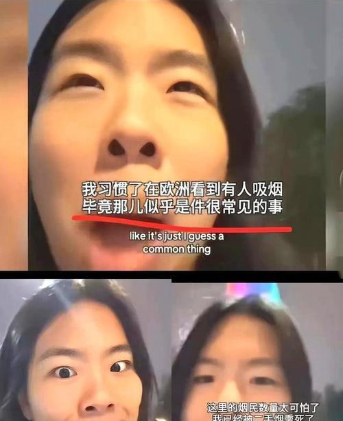 在西方：“我习惯了在欧洲看到有人吸烟，毕竟那儿似乎是件很常见的事”。回来后：“