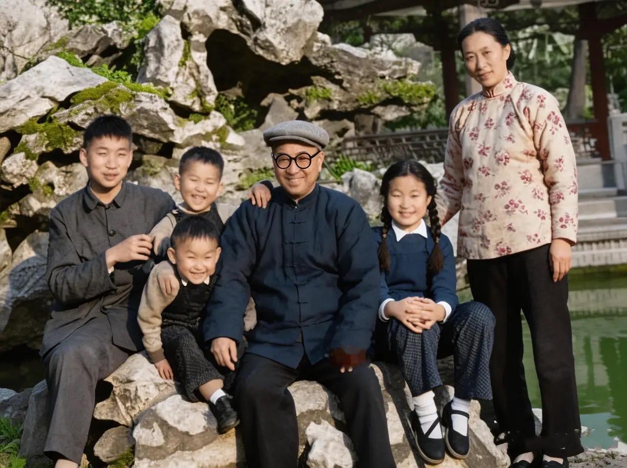 这是一九六一年陈赓大将夫妇与孩子们在一起。此时，陈赓大将虽身患重病，但在孩子面前