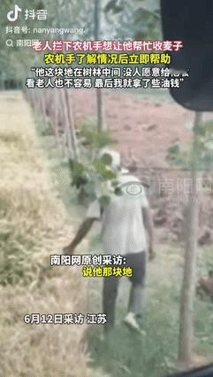 “活该他发财！”江苏一老人拦住过路的农机手，恳求对方帮忙收下麦子，无论多少钱都行