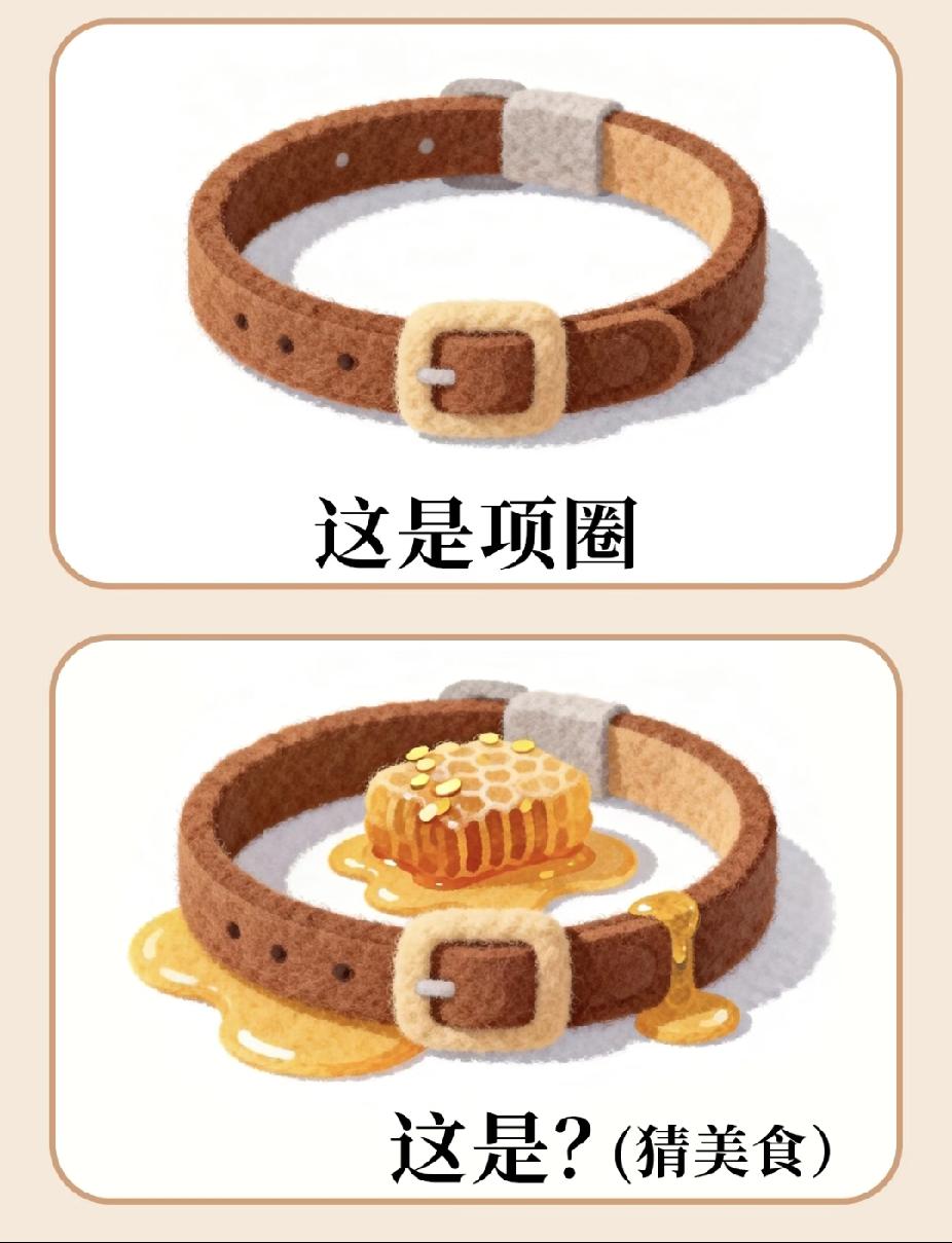  看图猜美食：项圈+蜂蜜，打一吃的，评论区晒答案