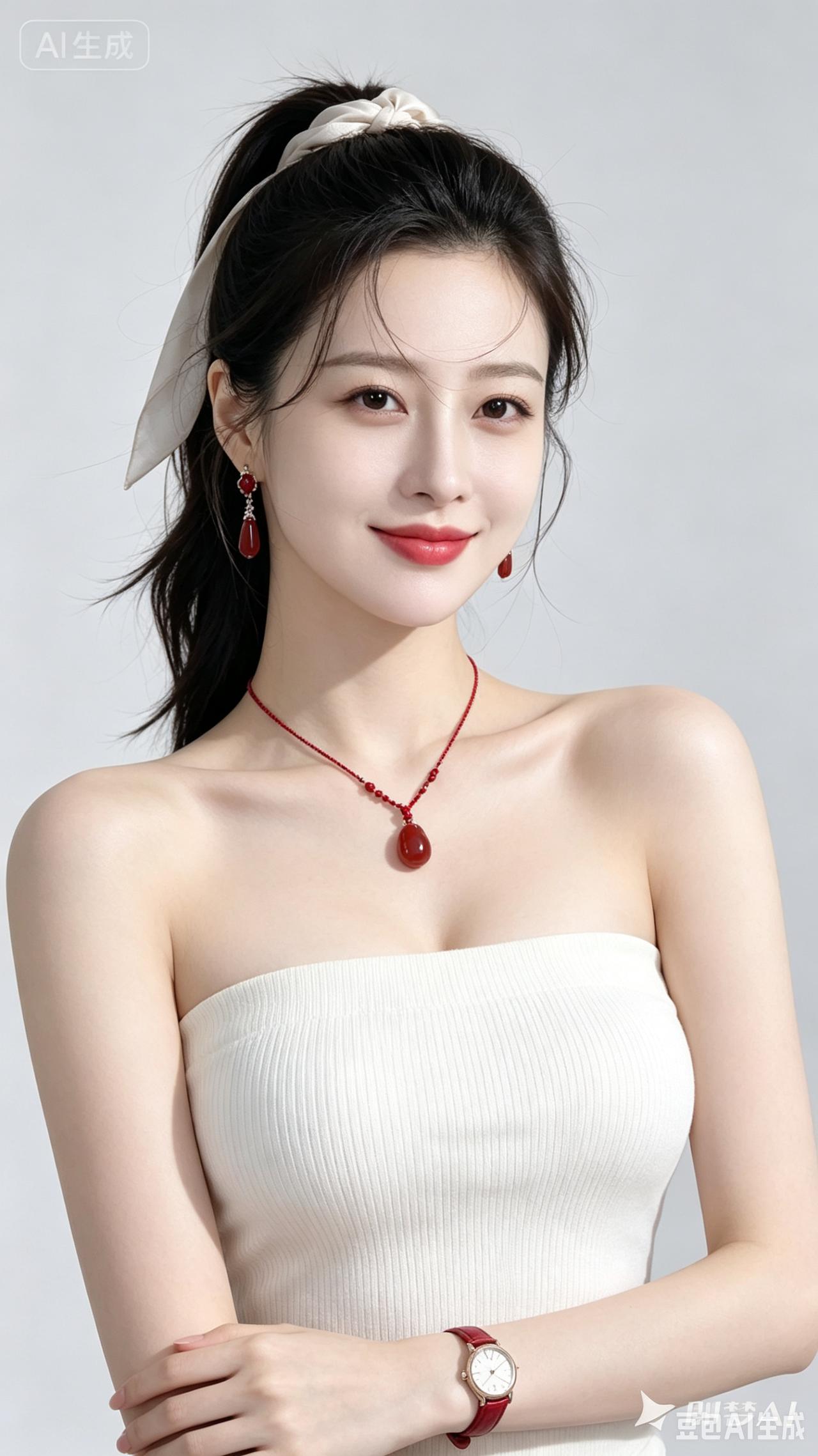 甜美少女风，红白相间，清新自然！