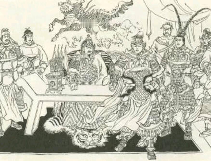 历史岳飞得报，又一员金邦小将曹宁讨战，徐庆、金彪随即请令出征。不多时，旗牌官来