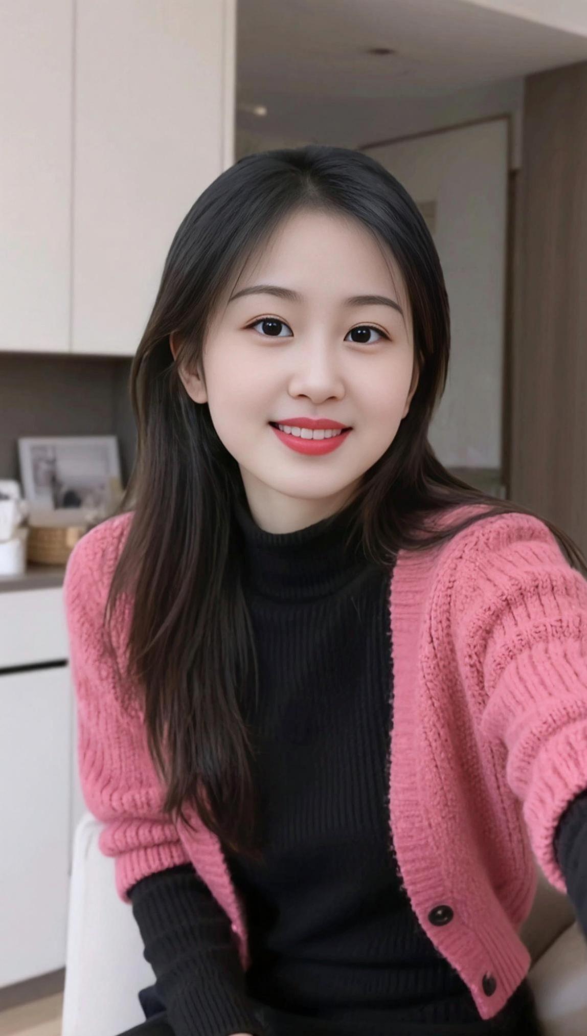 AI居家生活照甜系女孩甜美优雅写真治愈系笑容高贵优雅