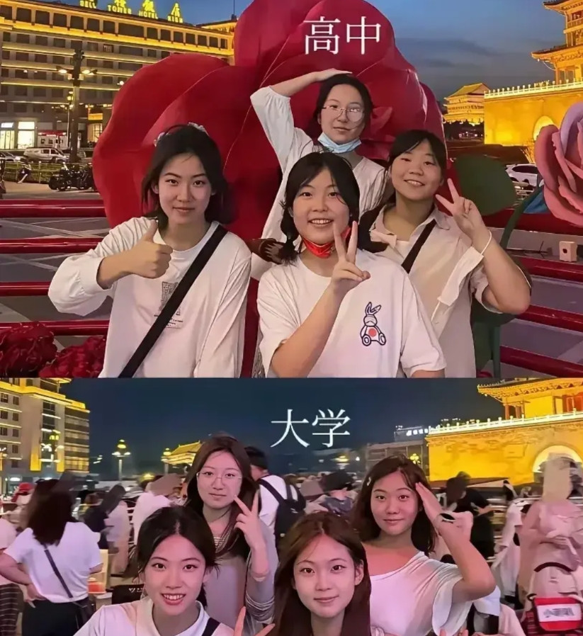奇怪了呀，很多女孩子在高中时，相貌普普通通，放在人堆一下子就找不到了，没有任何惊