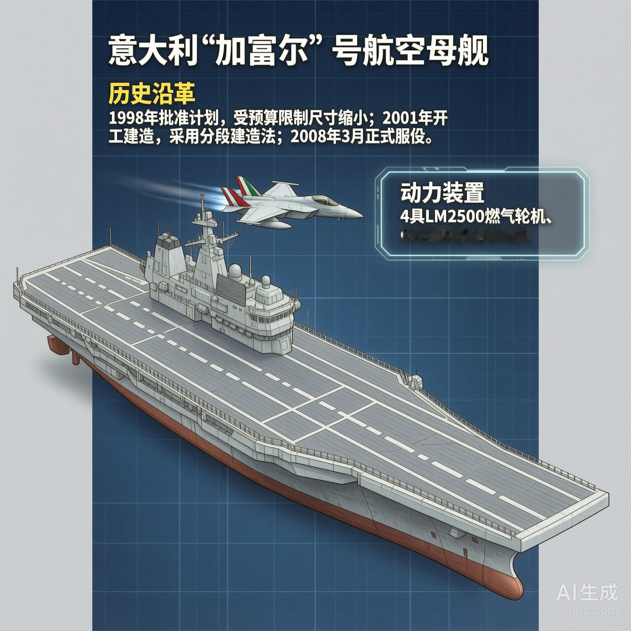 军事ai新视野意大利“加富尔”号航空母舰“加富尔”号航空母舰是意大利在21世