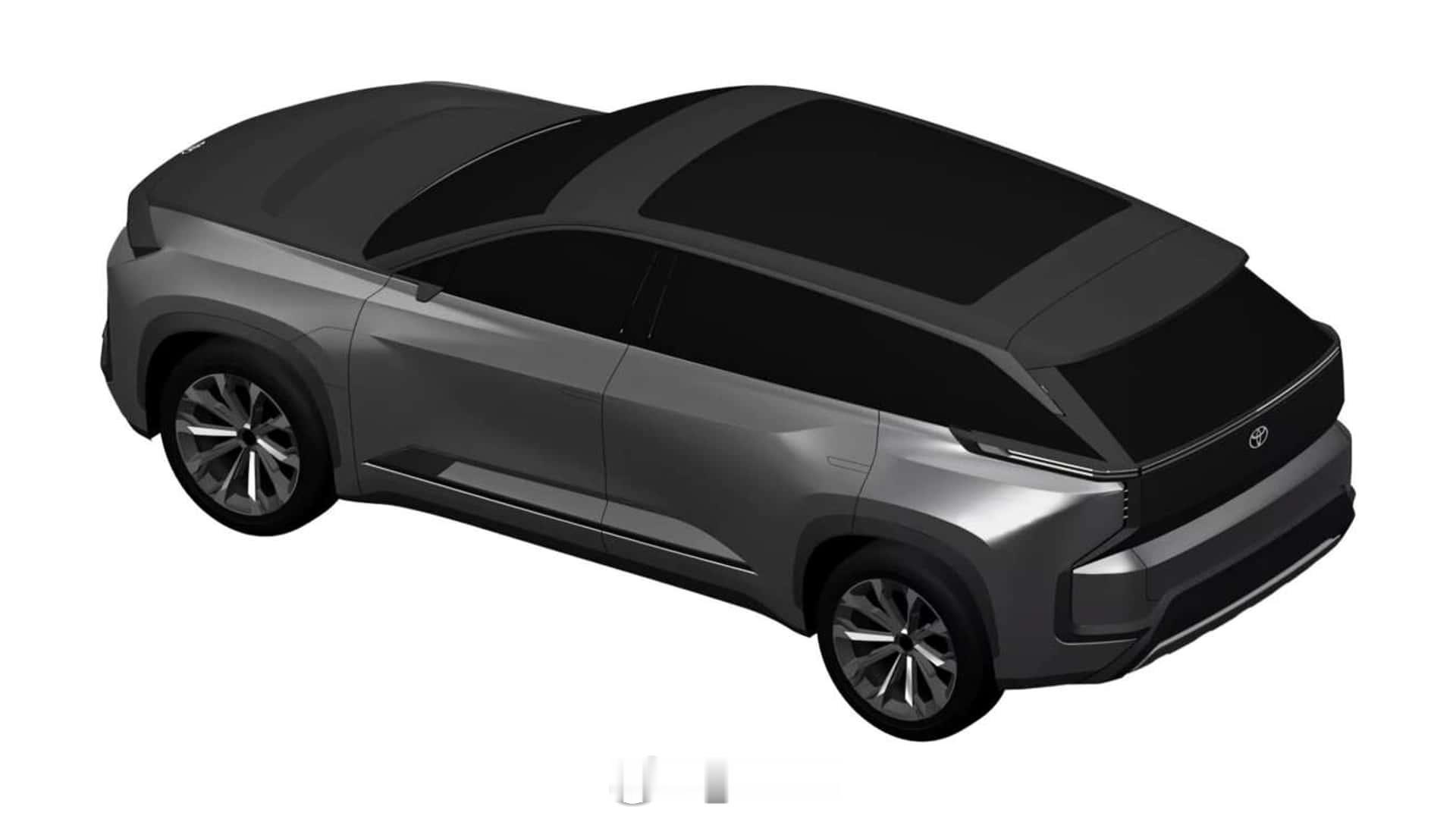 丰田全新三排座纯电SUV渲染图【新车渲染】参考官方外观专利图1&图2，绘制的丰