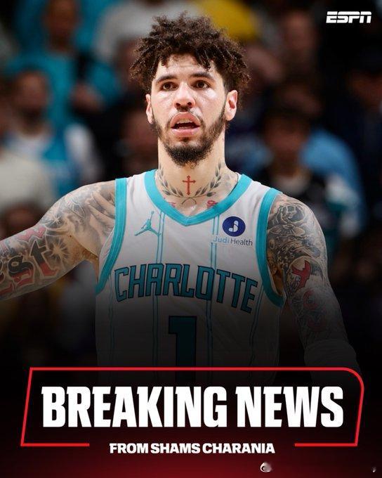 Shams:NBA对夏洛特黄蜂队的拉梅洛·鲍尔处以35,000美元罚款，原因是他