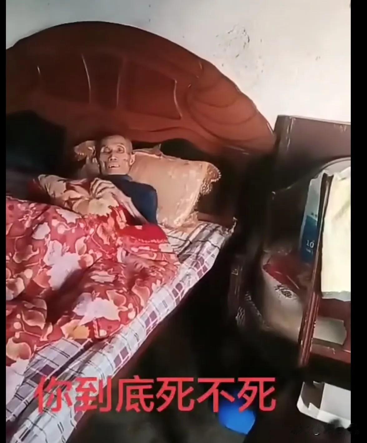 儿子对病床上的父亲说：你到底死不死啊？我只请了七天假。一个在外地打工的儿子接到家