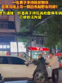 “简直胡闹！”湖北潜江，司机开车正准备过斑马线，一名男子突然拦在车前，手中持枪状