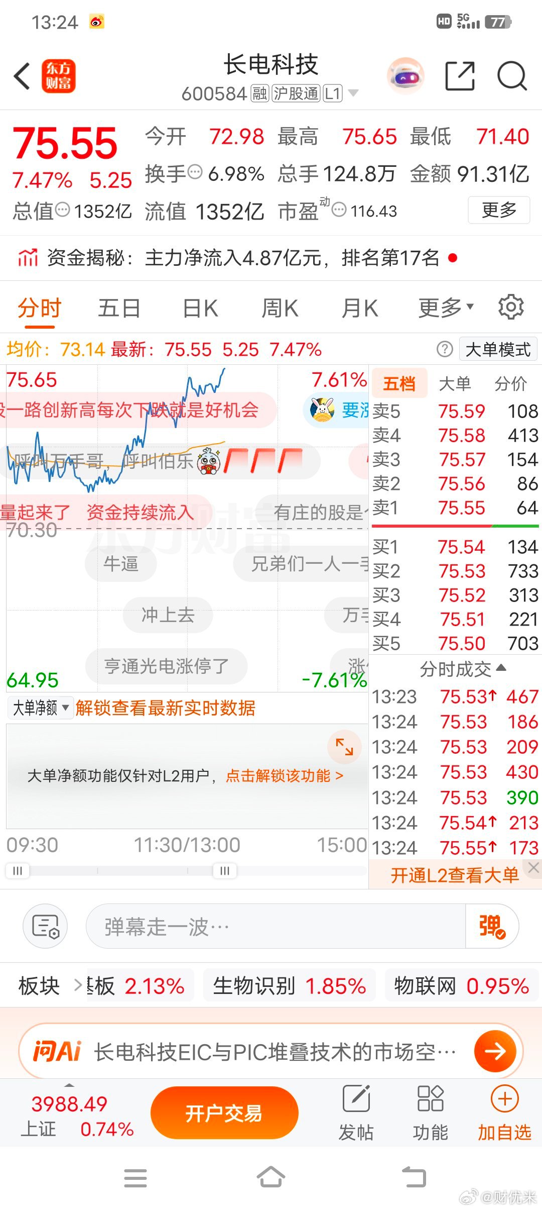 就问你爽不爽，长电科技一路高歌猛进