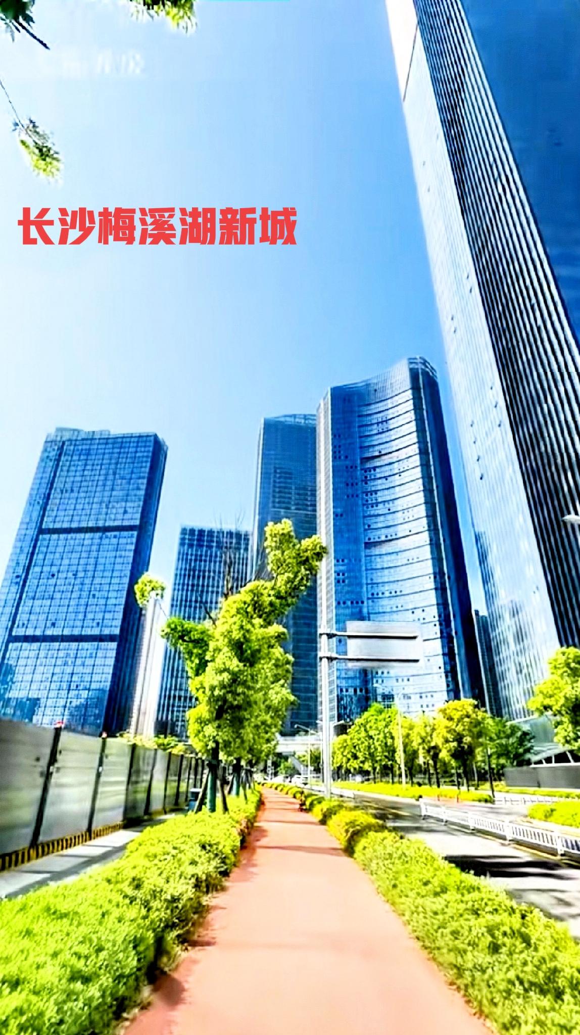 某些网友说长沙梅溪湖环境不好的，让那些说梅溪湖环境不好的看看这两个图。高楼大厦多
