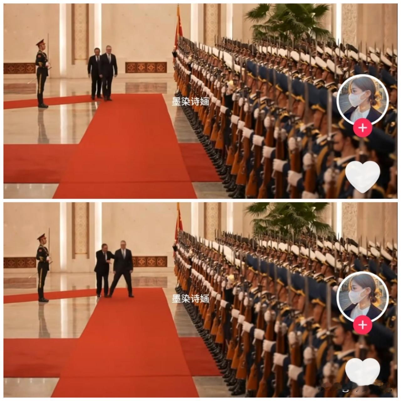 国力强大有的时候就会让别人害怕英国首相斯塔默访华在人民大会接受三军仪仗队的列队