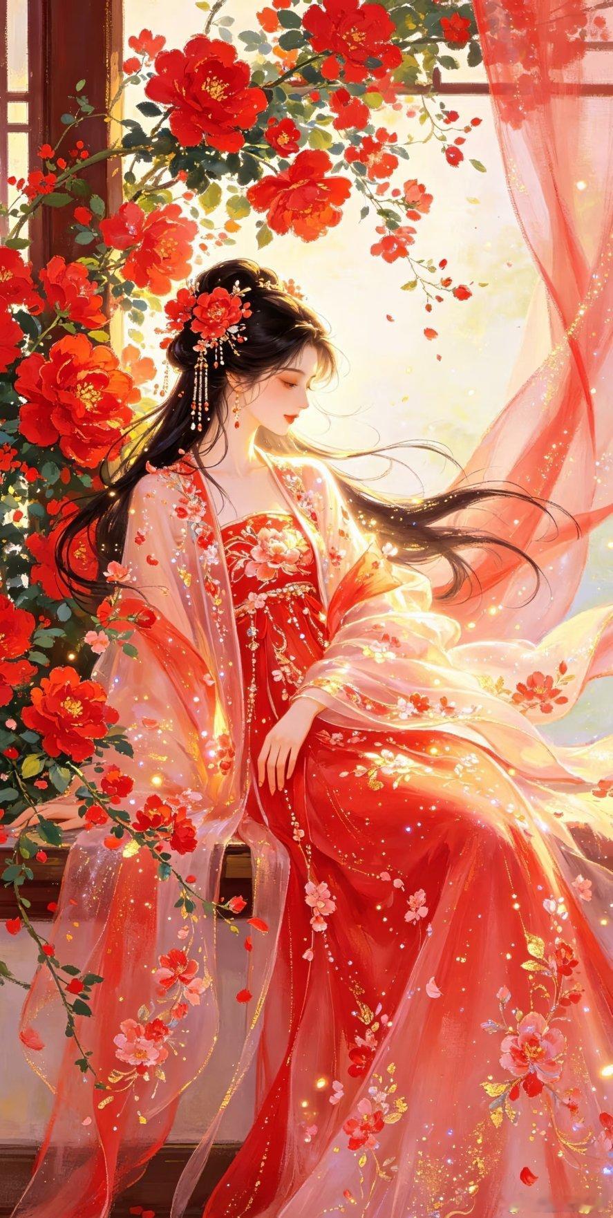 国风古韵东方美人插画壁纸