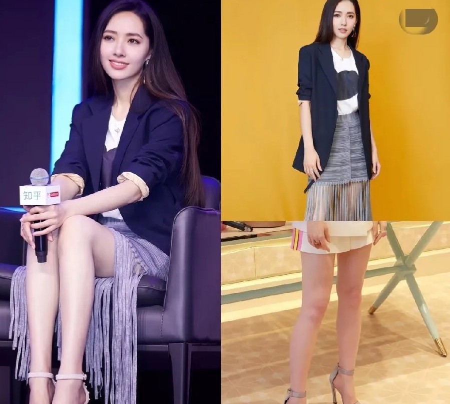 天呐！家人们！郭碧婷这组生图太绝了吧！谁懂啊，西装搭流苏裙，大长腿藏都藏不
