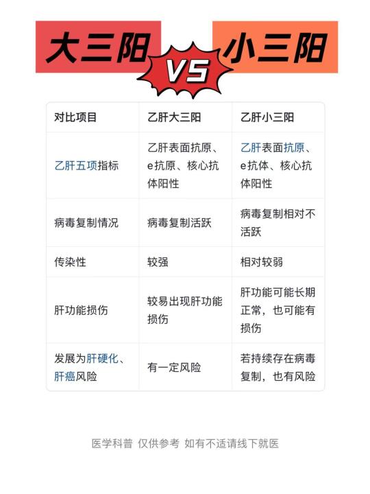 乙肝大三阳VS乙肝小三阳