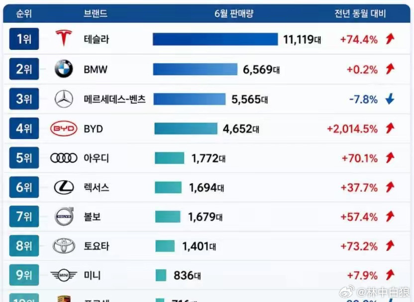比亚迪在韩国市场的表现