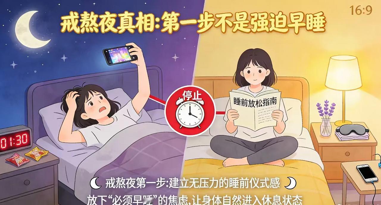 戒掉熬夜第一步不是早睡，专家揭秘真正关键>深夜的屏幕光照亮了城市中无数张疲
