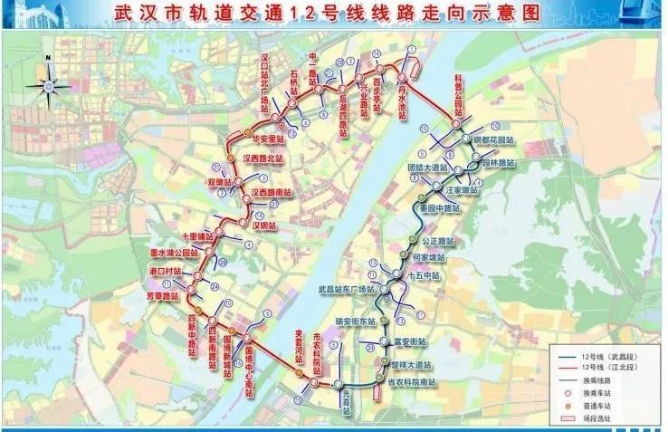 武汉地铁12号线最新消息。武汉的这条独立地铁环线，也是全国目前最长的地下铁路