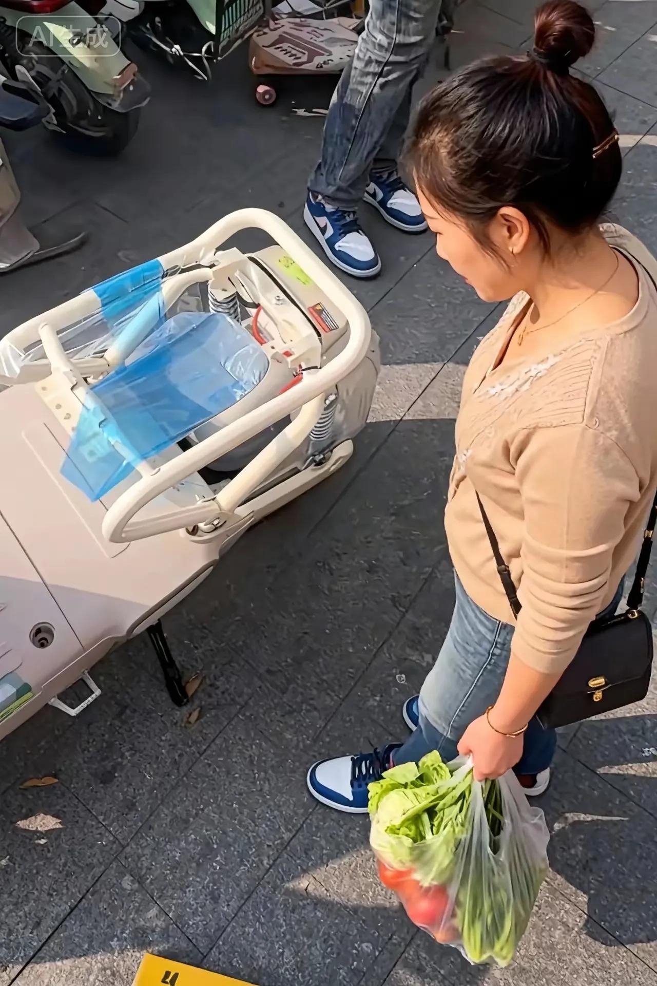 不光王姐蒙了，我也蒙了。新国标电动车，刚买三天，骑车去买菜，回来一看车座