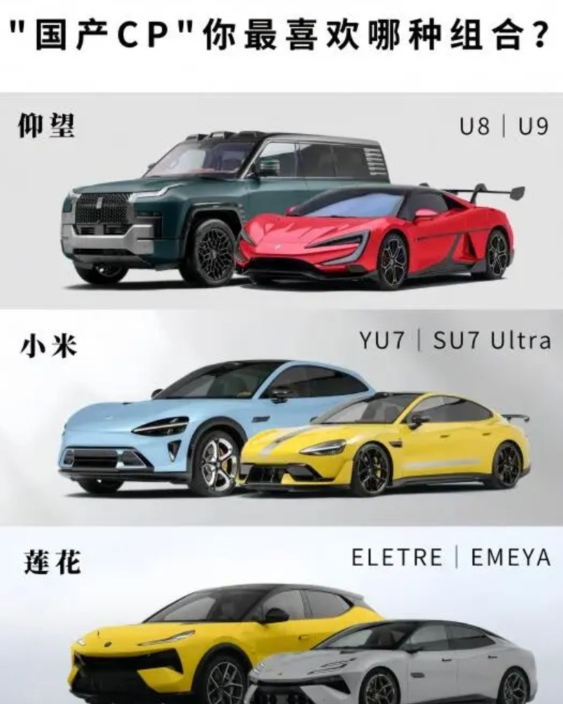 国产CP｜你更喜欢哪种组合？仰望U8：109.8w仰望U9：168w小