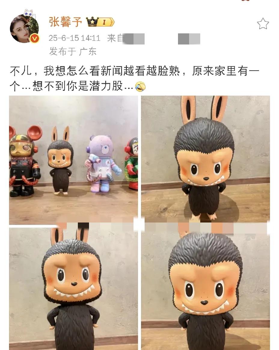 张馨予，惊喜发文！6月15日下午，张馨予在社交平台惊喜发文，配文笑翻网友：