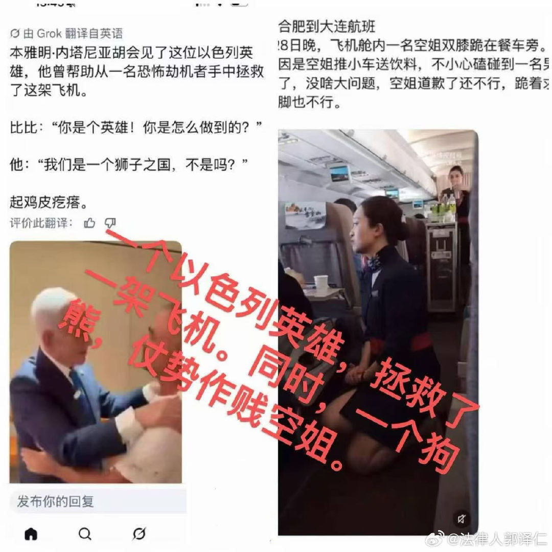 同样是飞机事件，人文故事怎就差那么远？欧某某，你彪啊？[捂脸哭]​