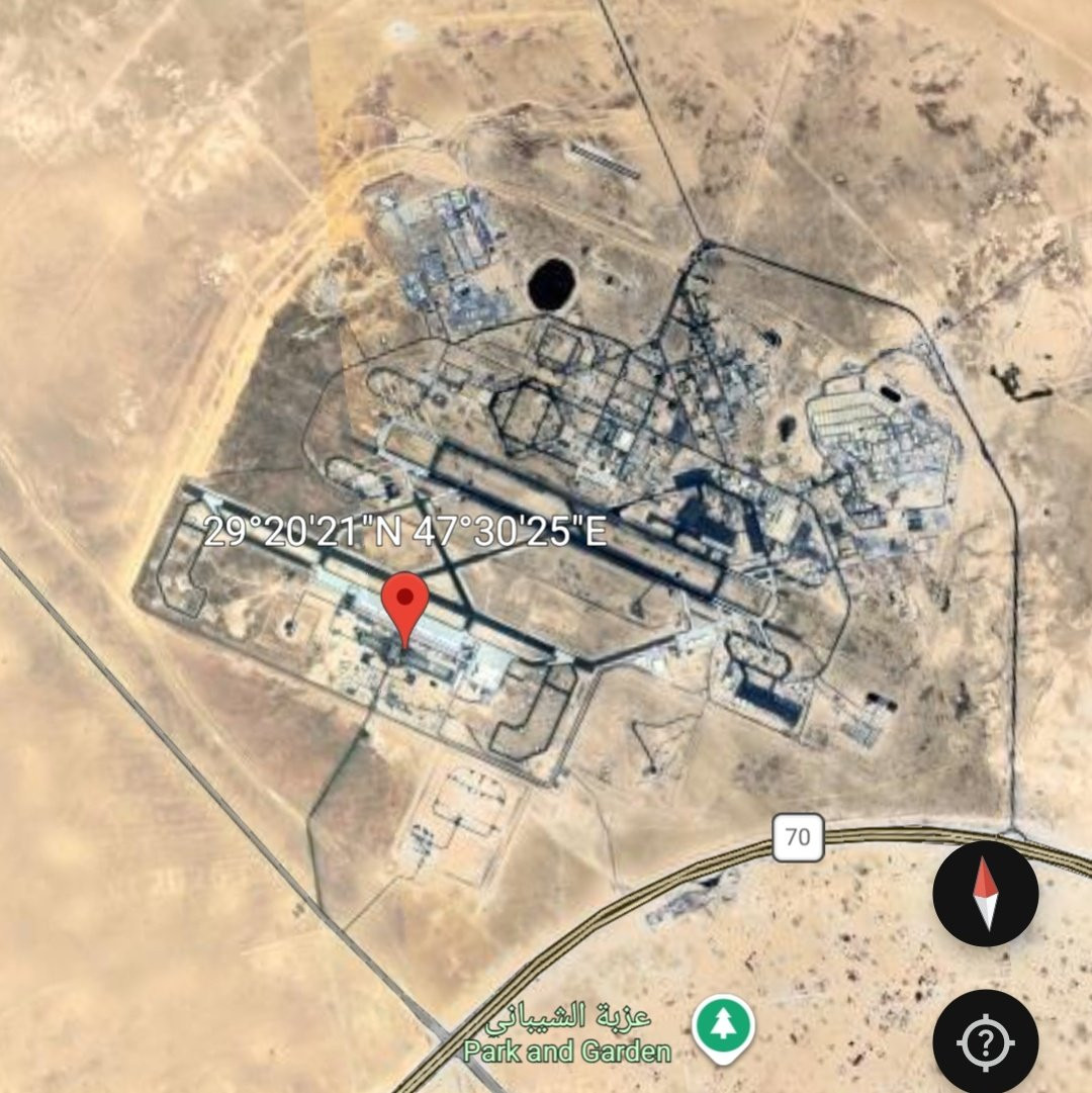 🔻美国运营的科威特阿里萨勒姆空军基地，从太空俯瞰（Mizarvision2