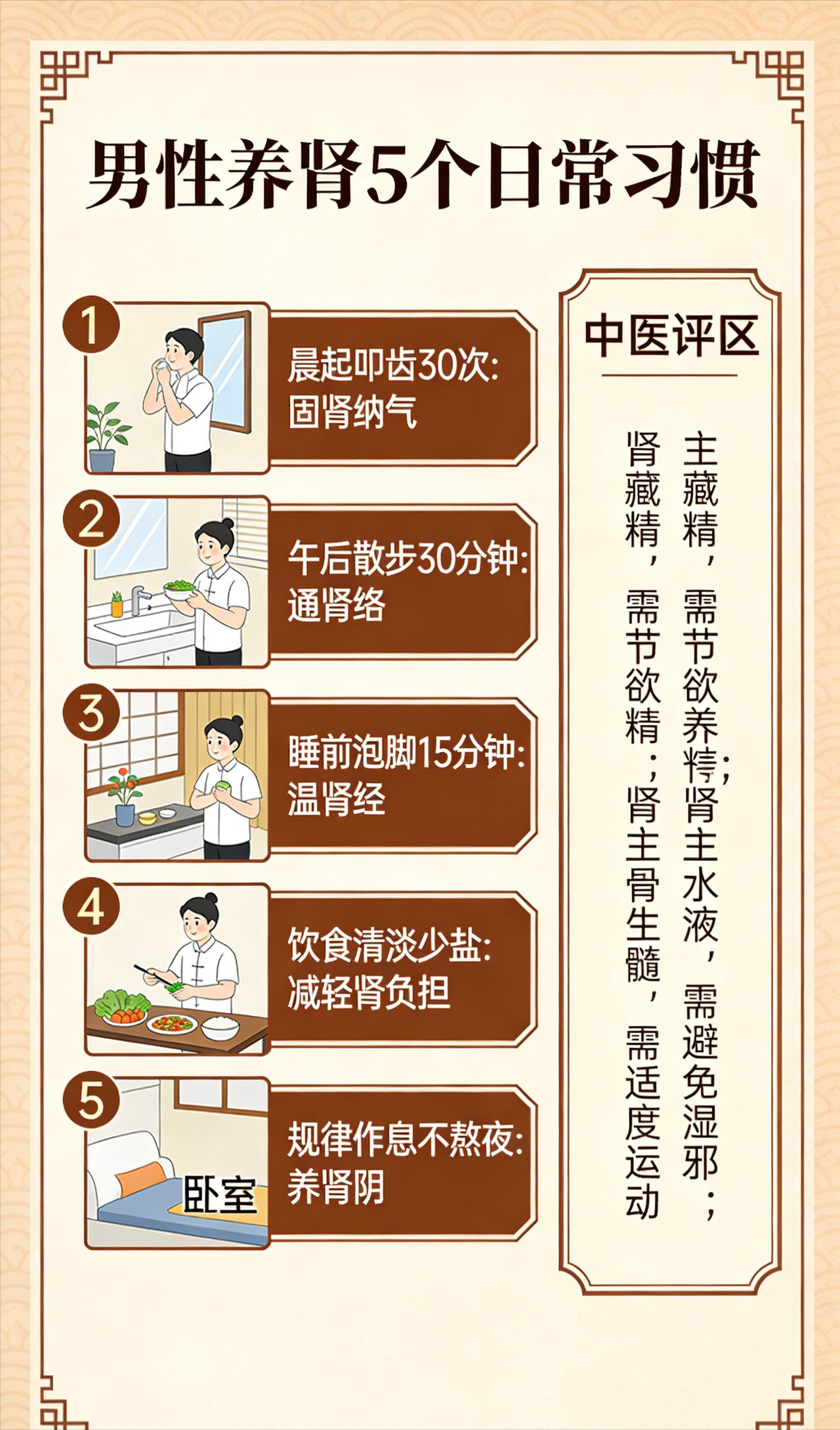 男人养肾养精气神，5个日常好习惯