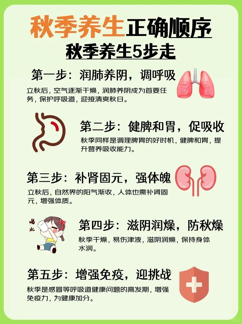 秋季养生正确顺序✅5步走养出好体质