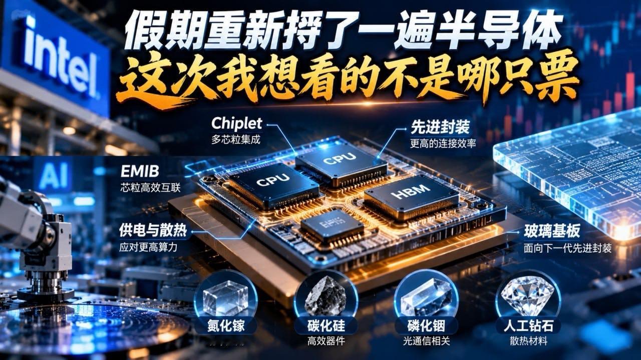 这两天休市，我又把前面半导体的一些东西重新捋了一遍。本来只是想看看最近科技里面到底还有哪些变化，结果