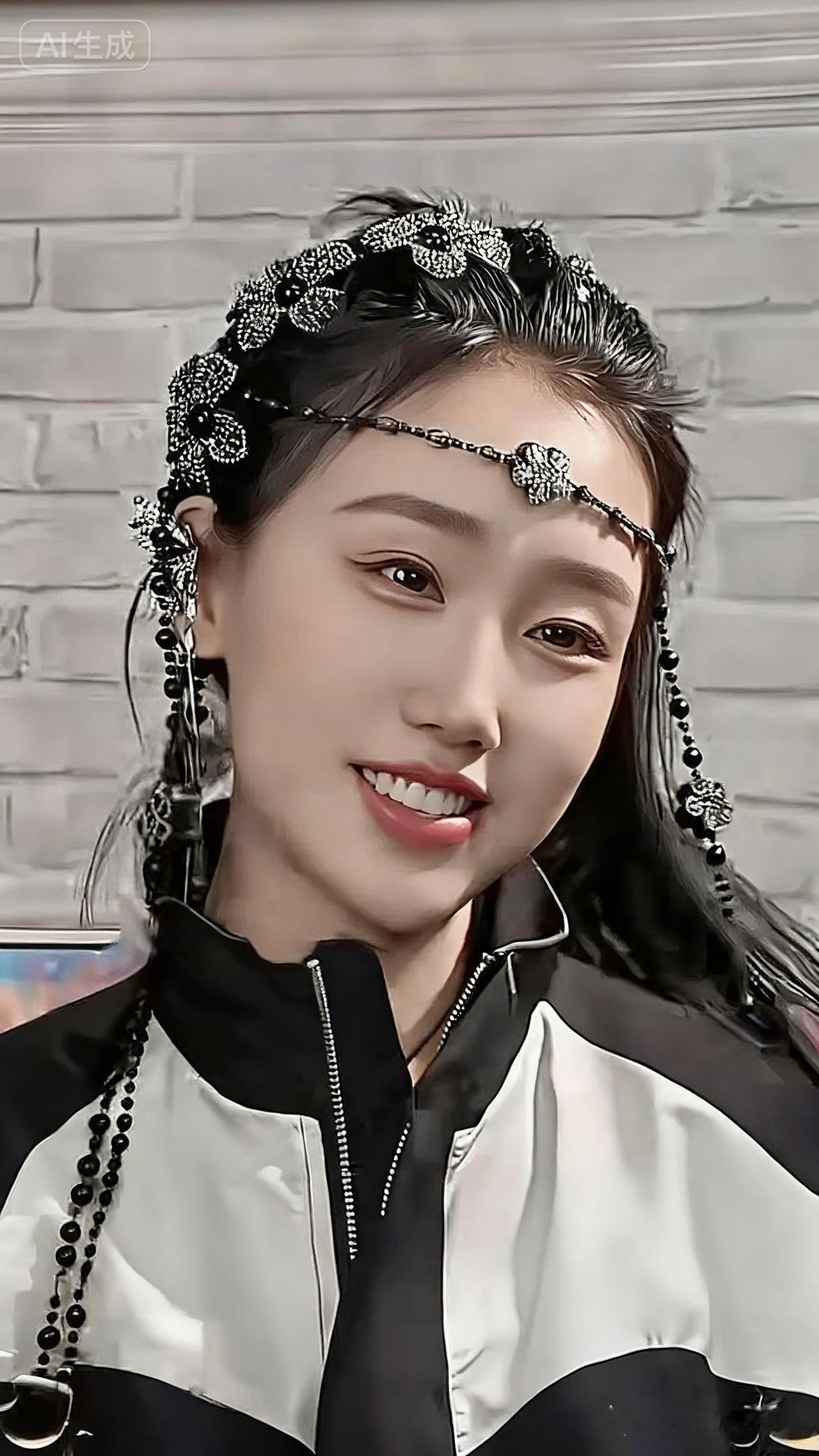 穿越时空的甜美少女，黑白色调与复古发饰的完美融合！