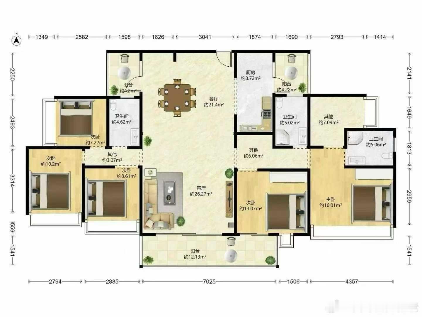 200平，房间太小了，尤其是主卧，有钱人跟你一样蜗居，这就是深圳。