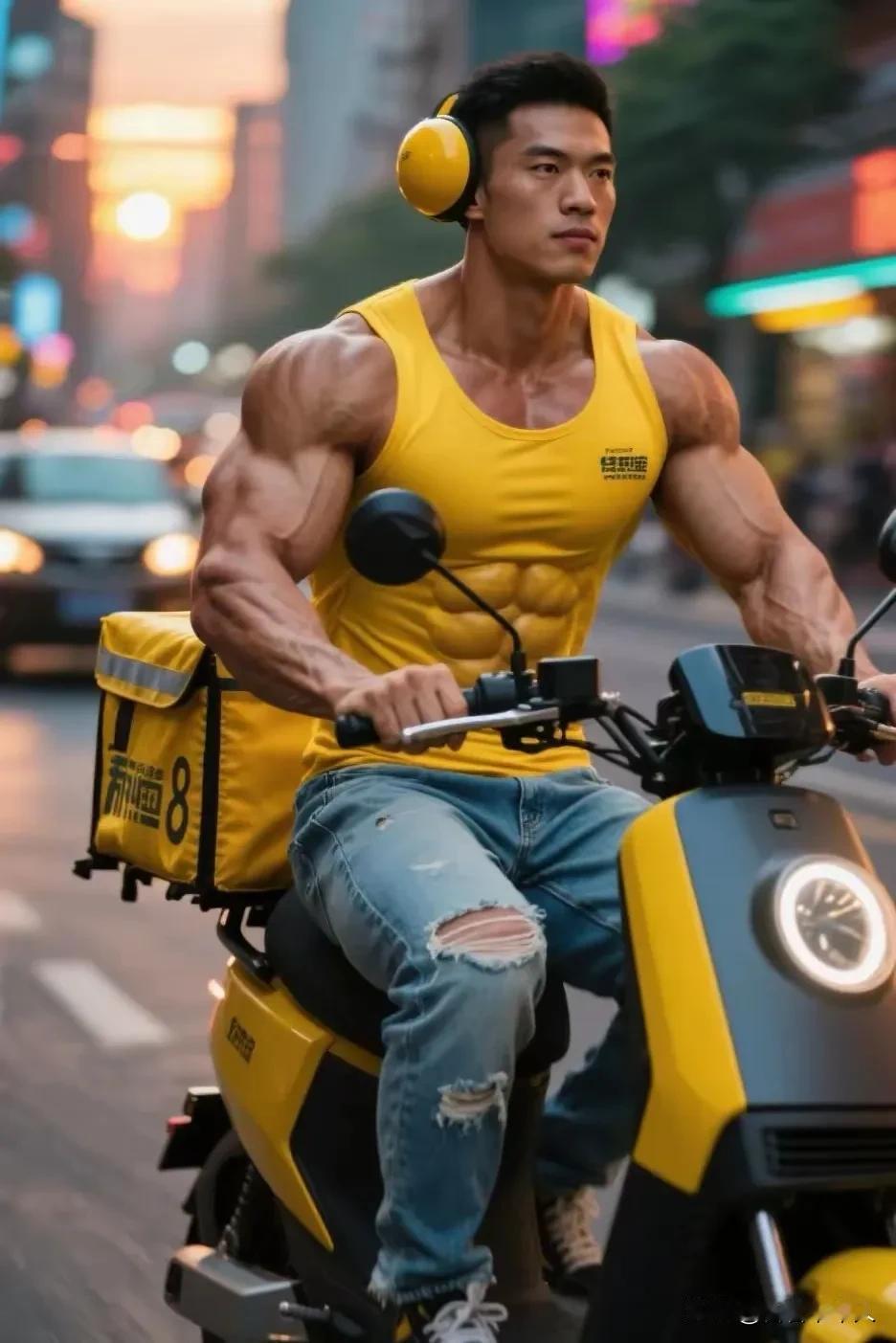 都市健身达人，骑行送外卖，健康与速度并行！🚴‍♂️💪📦