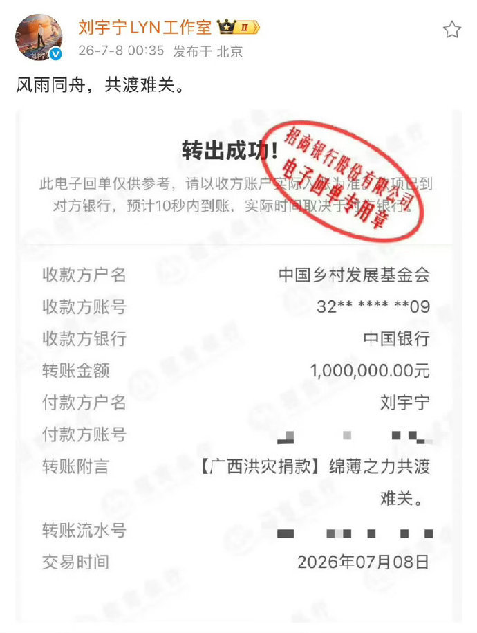 刘宇宁工作室凌晨发转账截图刘宇宁工作室深夜发转账截图刘宇宁工作室深夜发转账截图