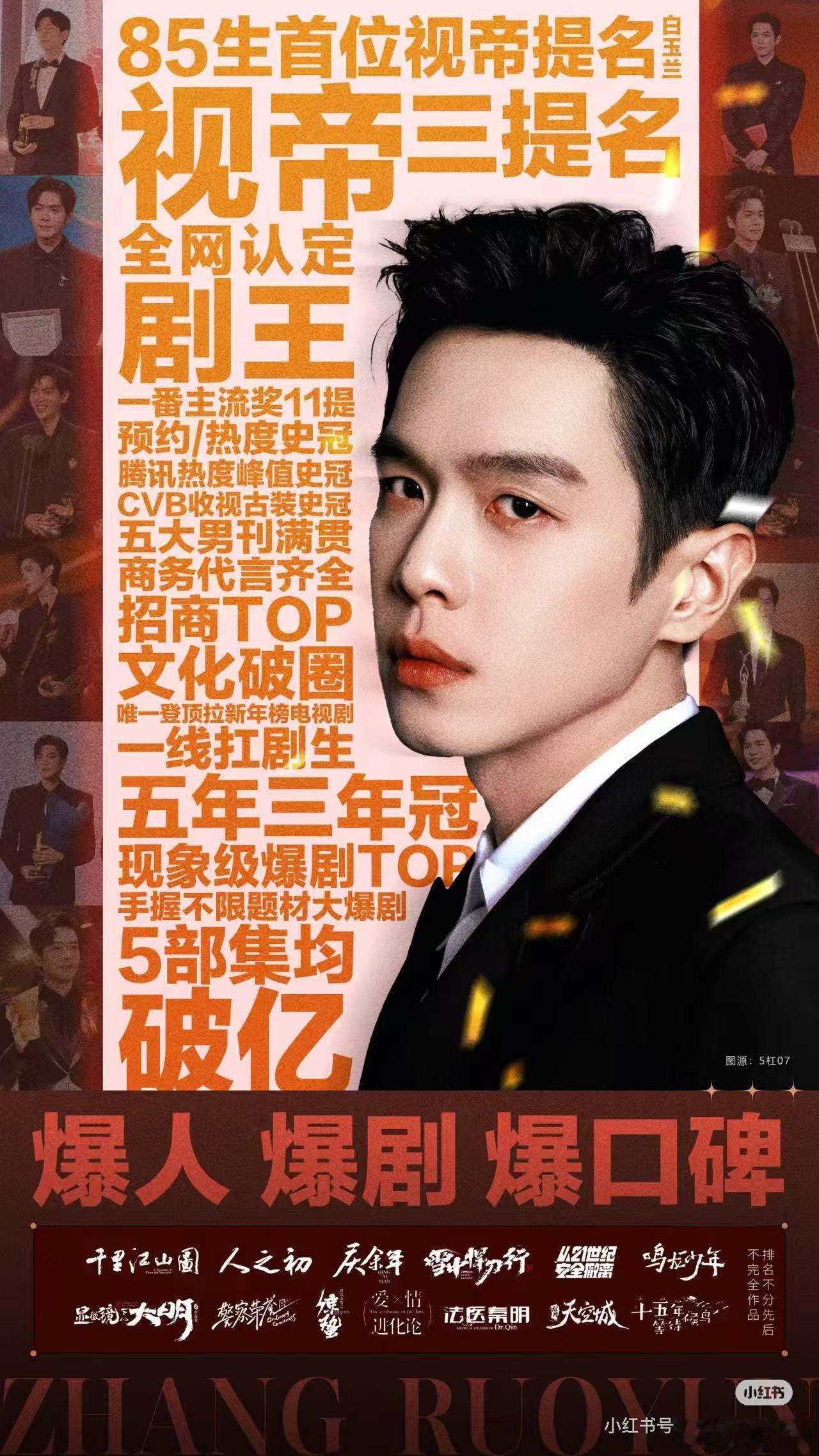 张若昀主演千里江山图张若昀演的剧都是口碑好剧，他现在就是质量保证了，实绩很丰富，