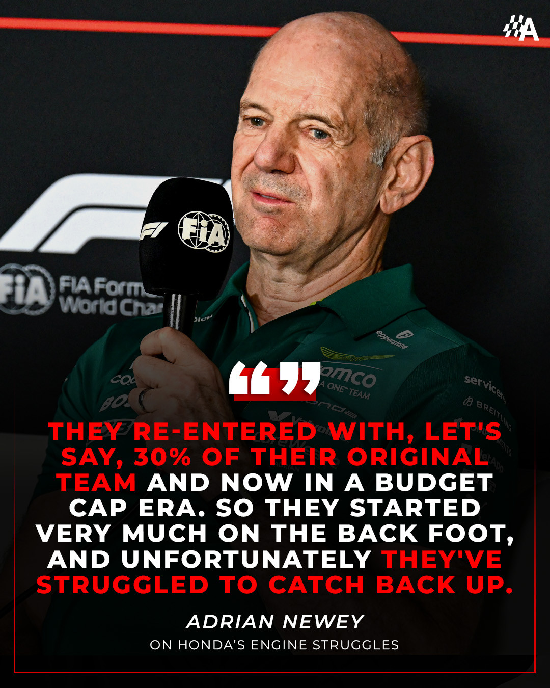 纽维今天发布会上指出了和本田合作存在的一些问题1.本田的F1原班人马目前只有3