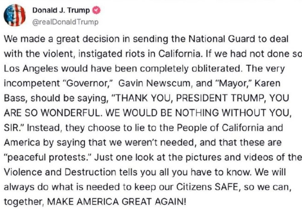 纽森终于反了，号召全美国人民共同讨贼，主持人已称纽森为“总统”十八路诸侯共讨