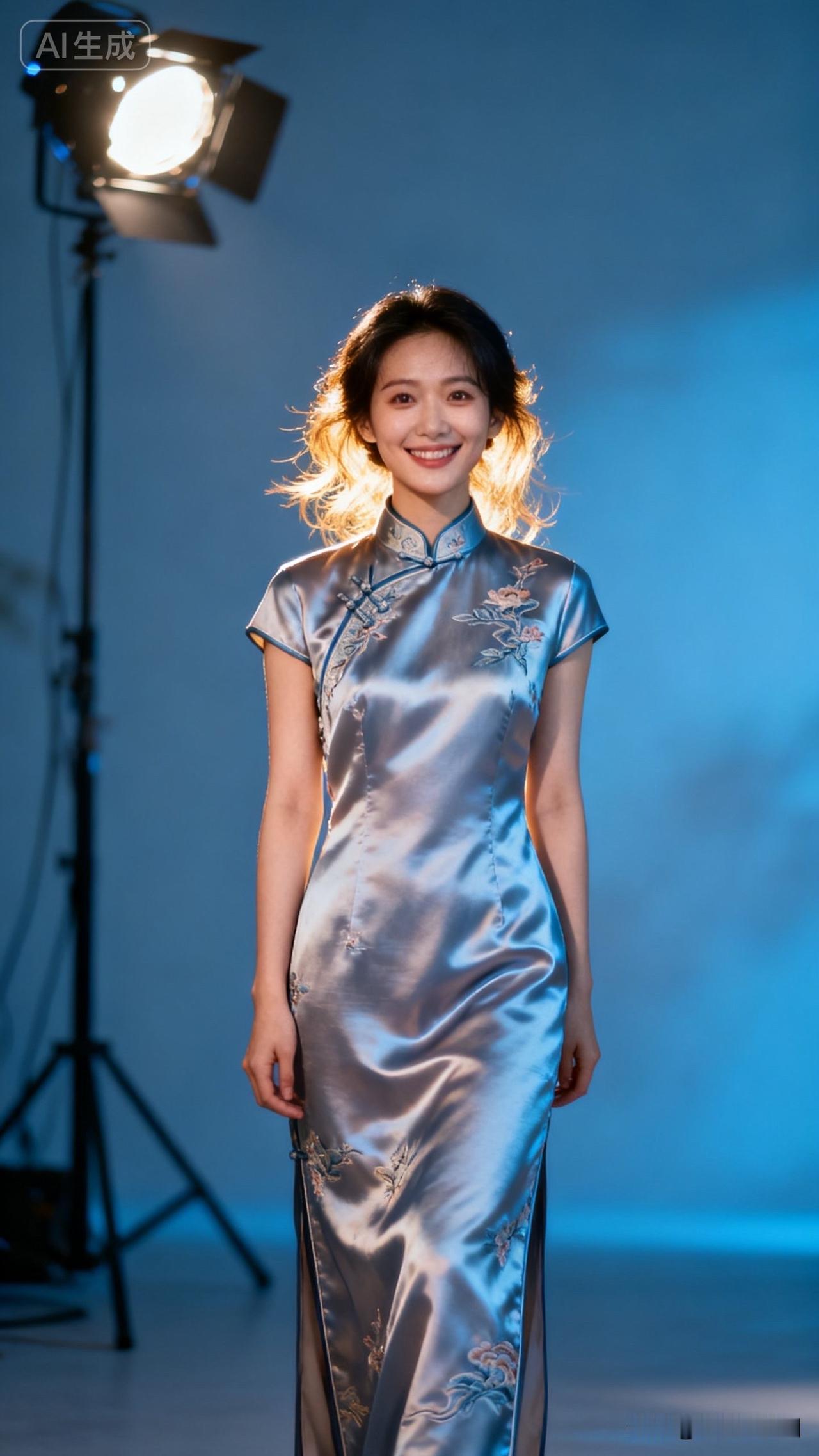 优雅旗袍，金色闪耀，古典与现代的完美结合。