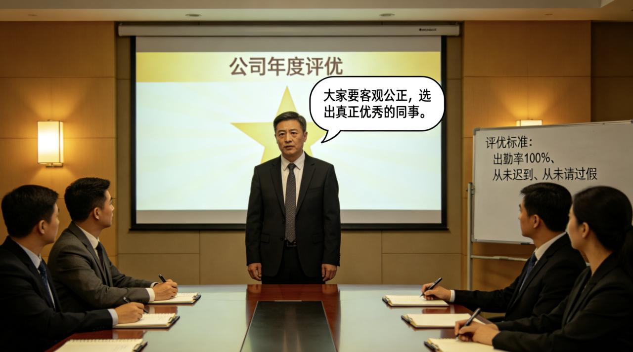 公司年度评优，每个部门推一个人。一部门投票前，领导先开了个会，语重心长地说：“