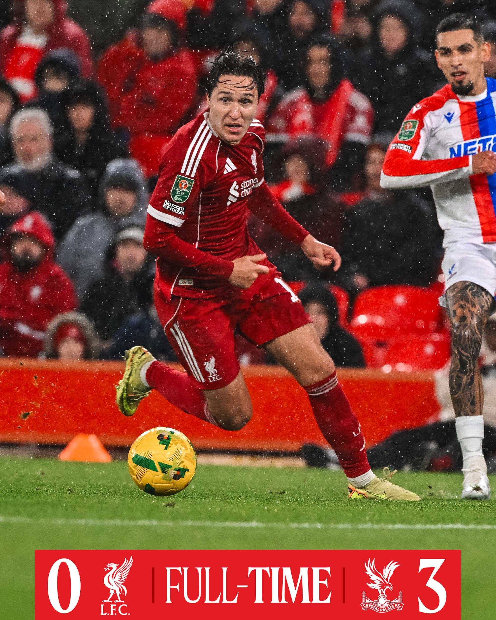 利物浦0比3水晶宫利物浦vs水晶宫水晶宫已经快成利物浦的苦主了,利物浦现在的状