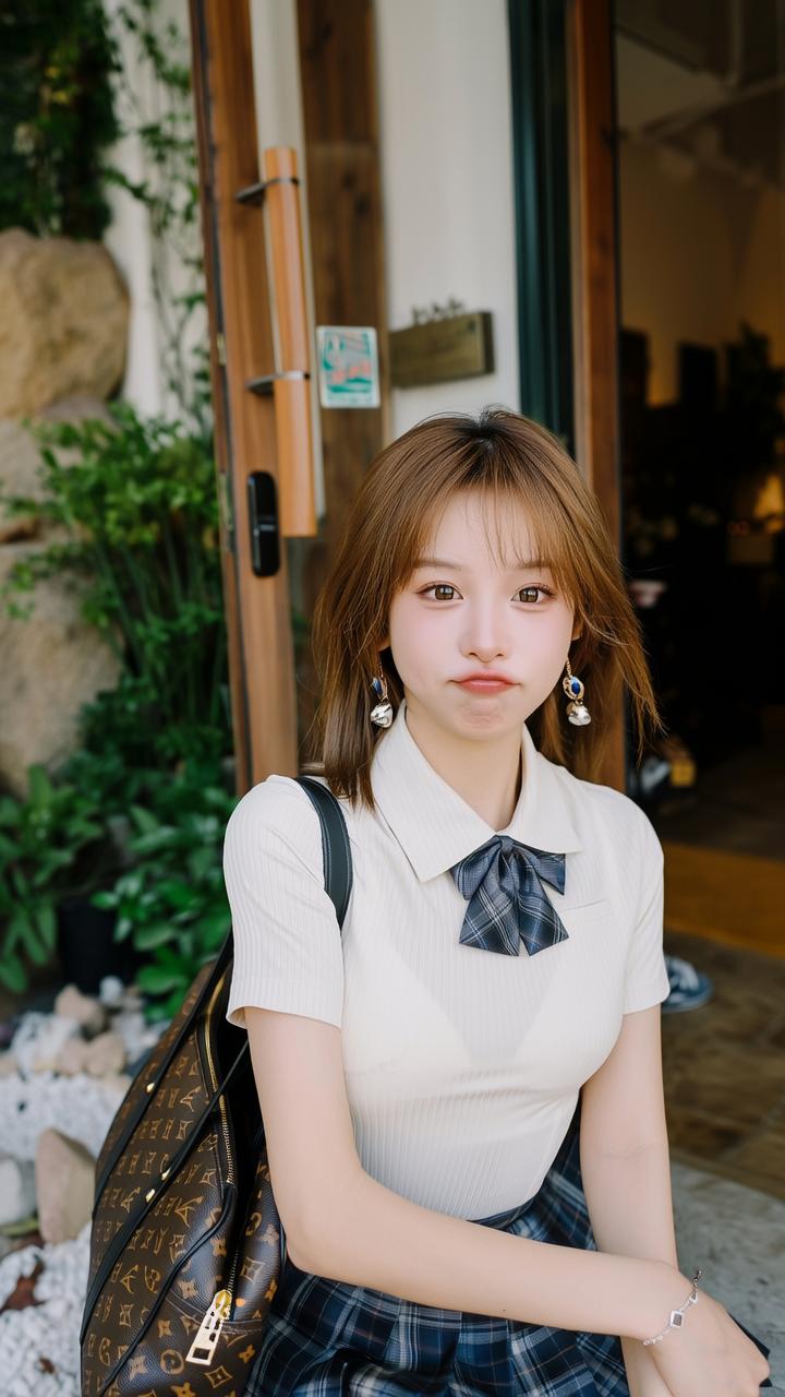 青春洋溢的校园风穿搭，少女心满满！💕📚