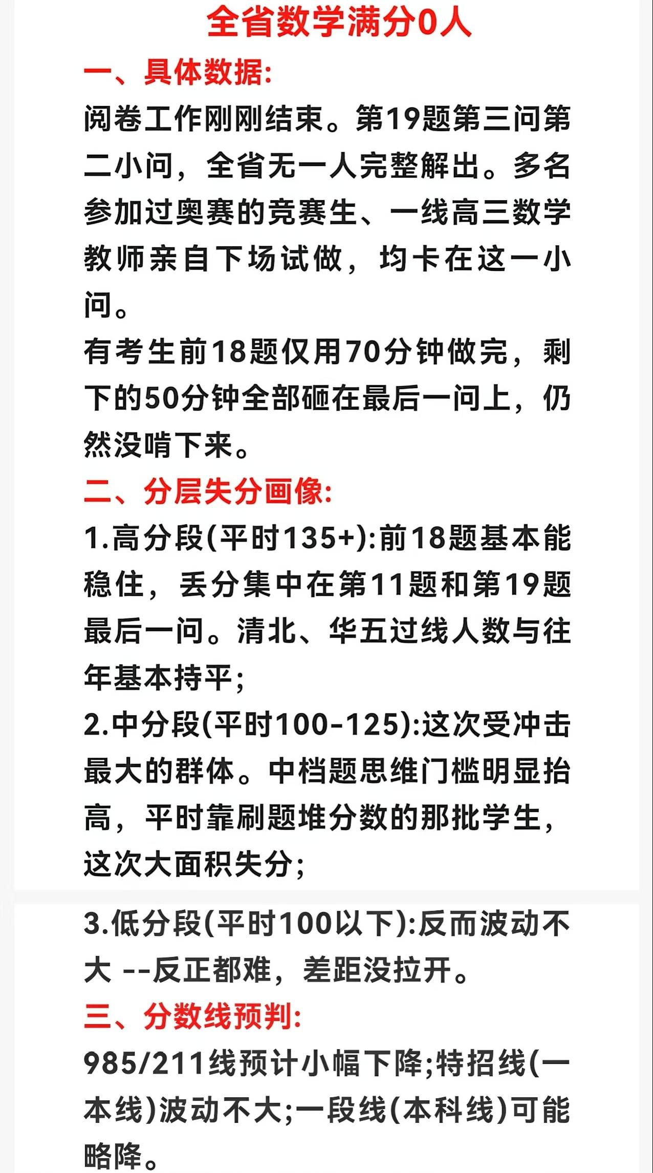 今年高考数学卷（新高考I卷），难度和2022年的难度相当，山东省没有满分。有人用
