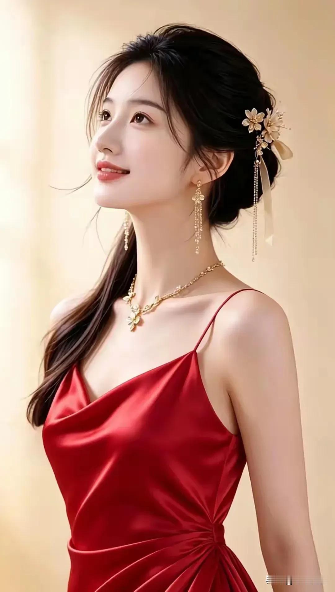 以一袭热烈红裙，拥抱世间所有美好🌷美女穿搭照穿搭展示美女穿红裙的女生