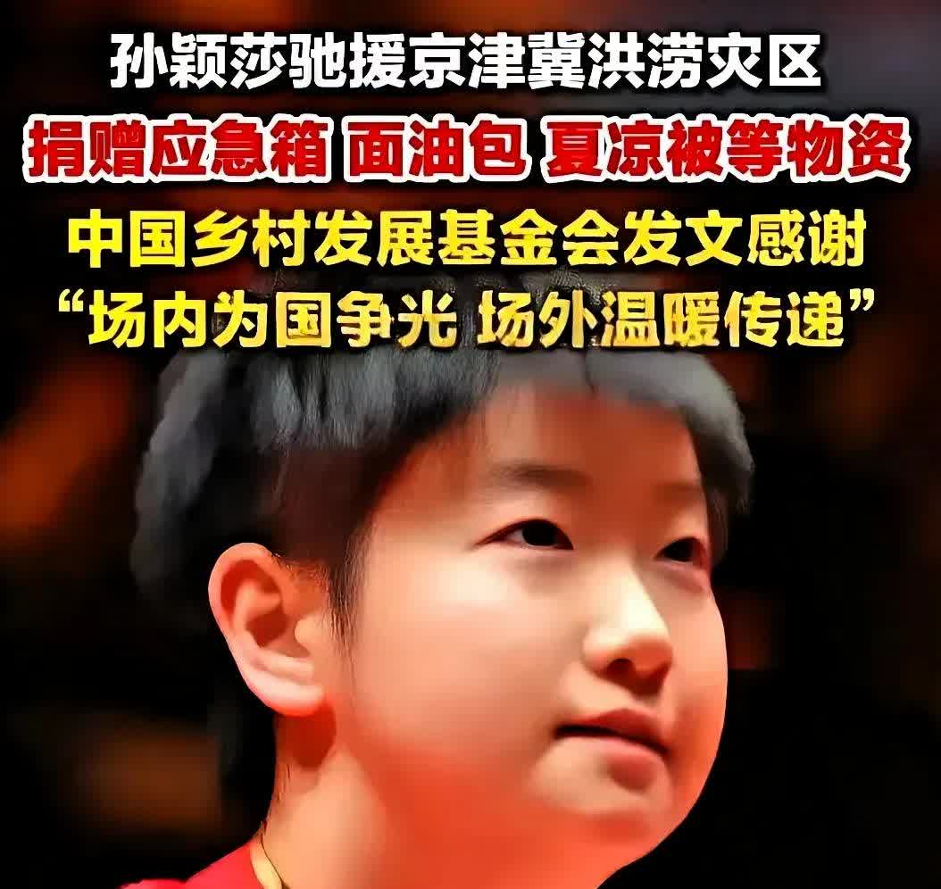 孙颖莎捐款的时候我没觉得多特别直到看到那句“这些物